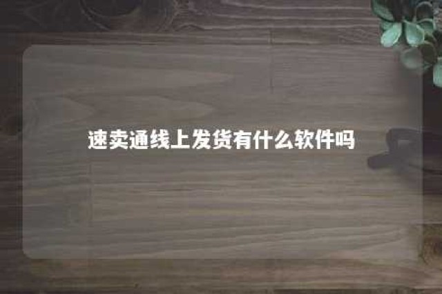 速卖通线上发货有什么软件吗 速卖通线上发货和线下发货有什么区别