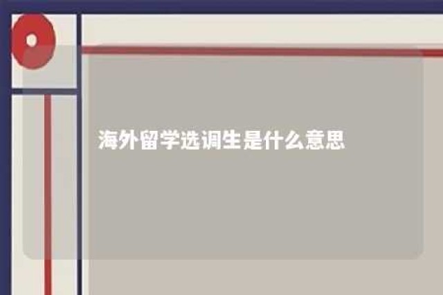 海外留学选调生是什么意思 海外留学能考选调生吗