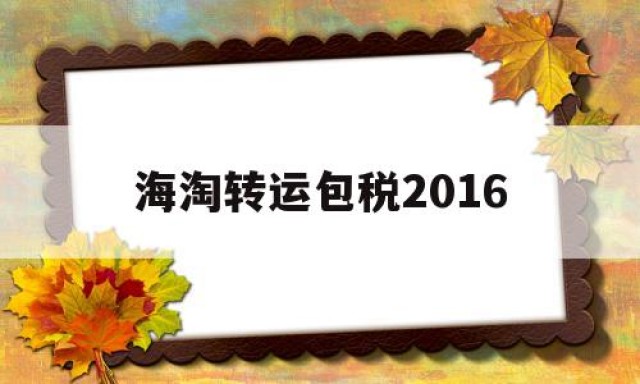 海淘转运包税2016